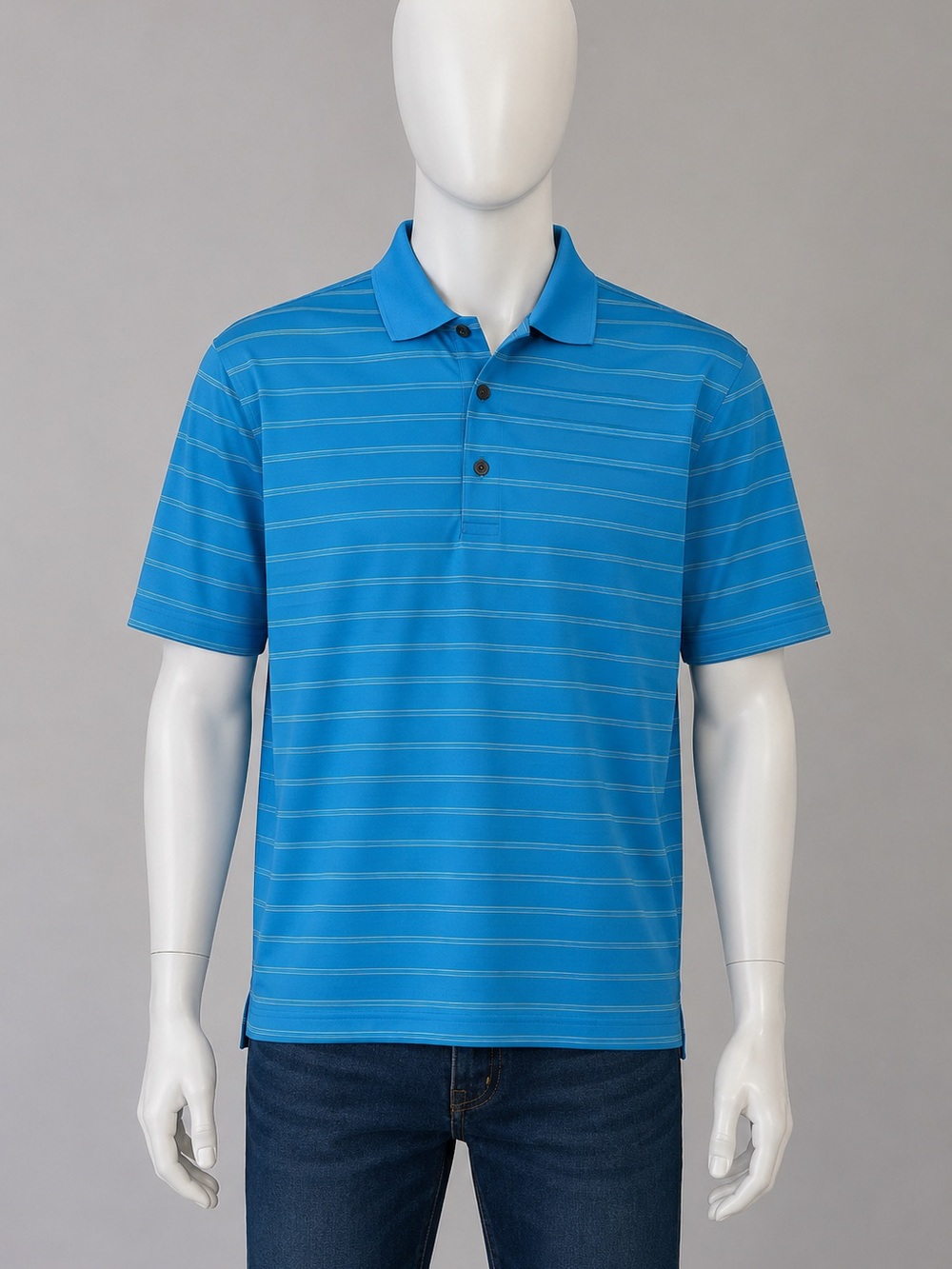 Pebble Beach Turquoise Striped Polo